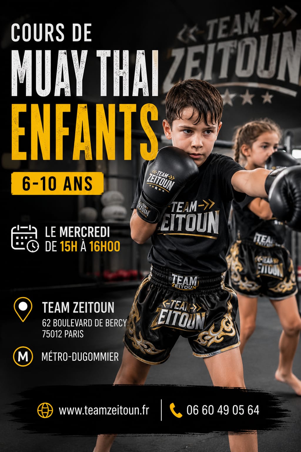 Cours boxe thai enfants - Team Zeitoun Paris